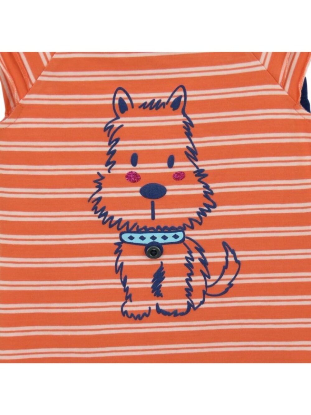 Girls 3T 2-Piece Pant Set Orange & Blue Dog Graphic Striped Toddler - Picture 2 of 4